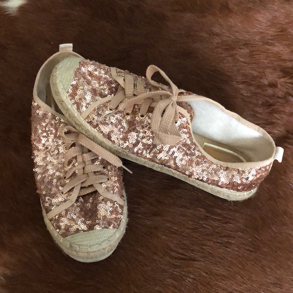 Rose Gold Sequin Shoes-- Cute. Comfy. Stylish.